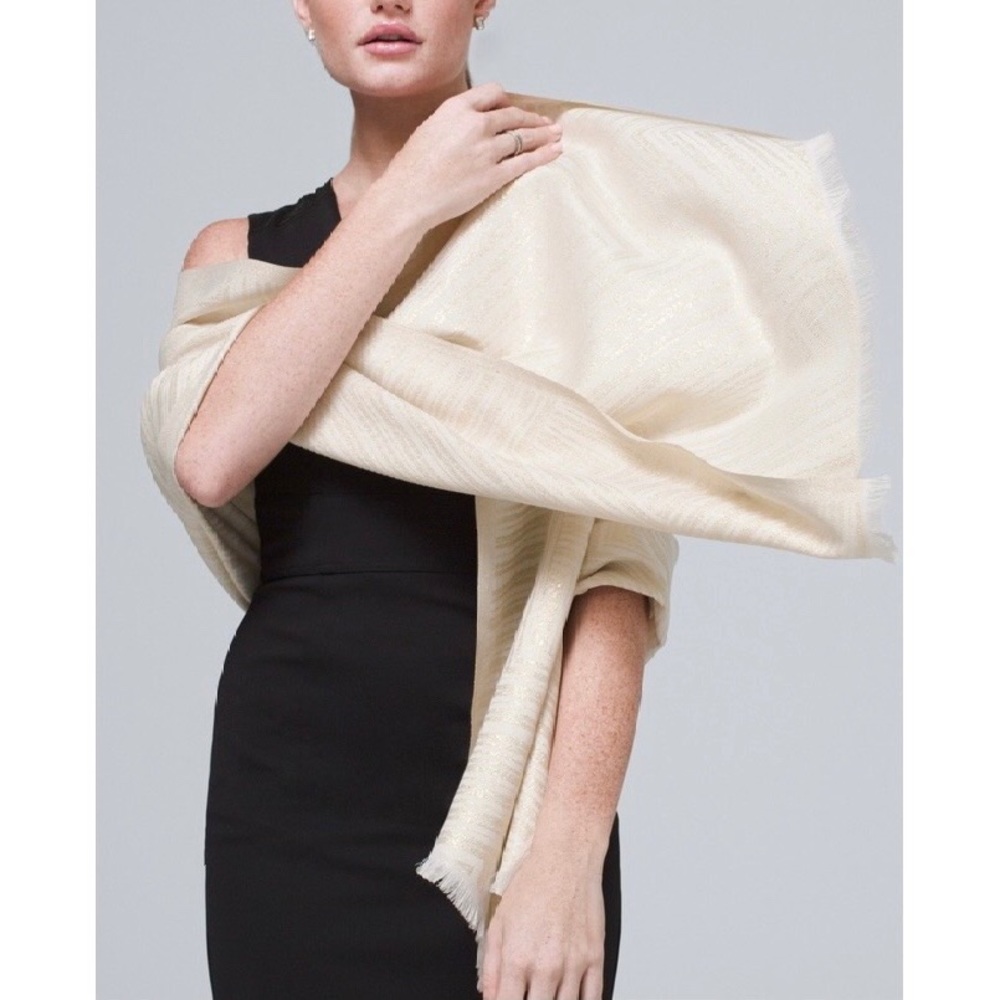 WHBM METALLIC STRIPE SCARF